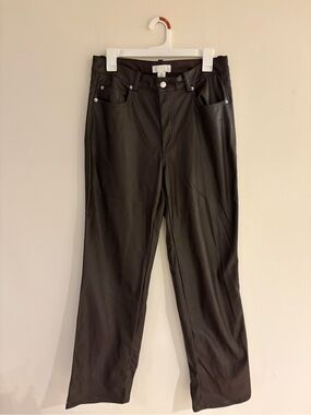 Brown Women's Faux Leather Pants